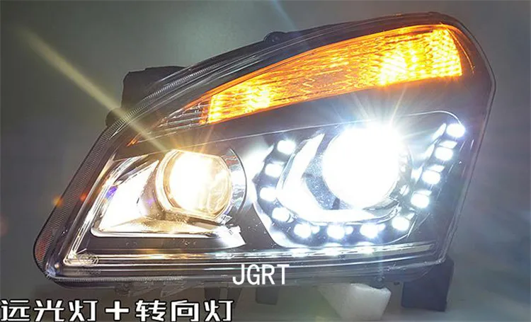 2 шт. светодиодный фонарь для Nissan Qashqai 2010-2013 Автомобильный светодиодный фонарь с двойным ксеноновым объективом автомобильные аксессуары дневные ходовые огни