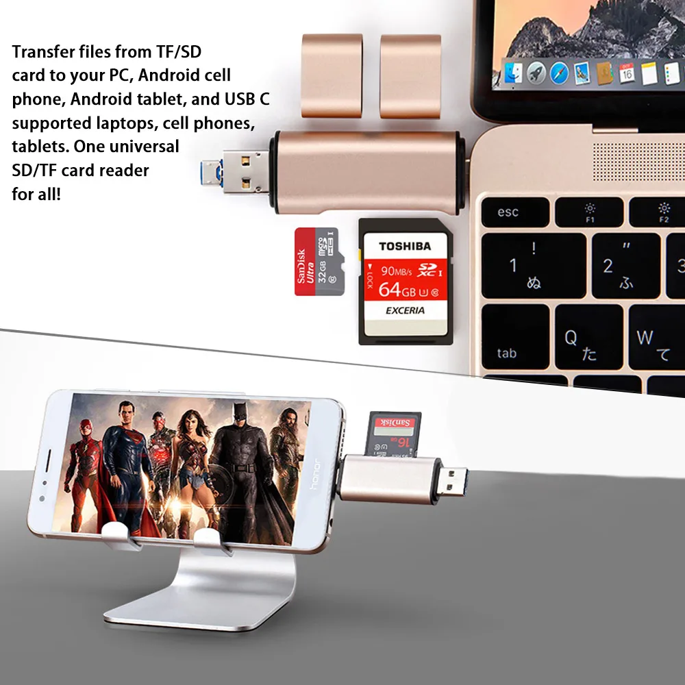Memory Card Reader Micro SD TF and USB C Type OTG Converter to 2.0 Adapter for iPhone/iPad Android/ MacBook PC | Компьютеры и офис