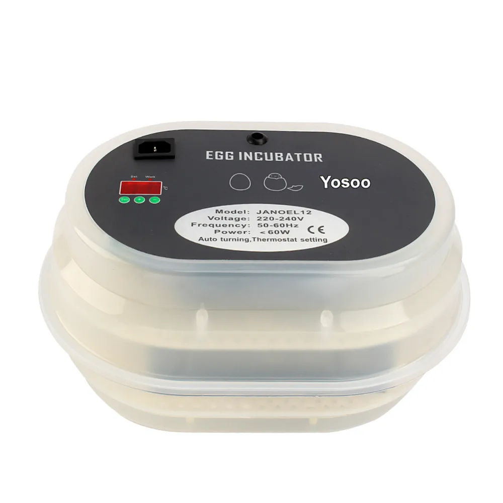 Автоматический инкубатор для птицы Брудер с 12 яицами цифровой поворотный топор