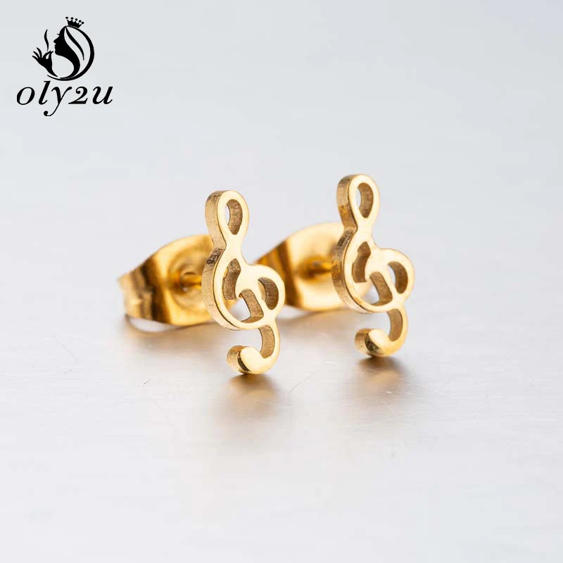 Oly2u золотые серьги гвоздики из нержавеющей стали для женщин oorbellen модные