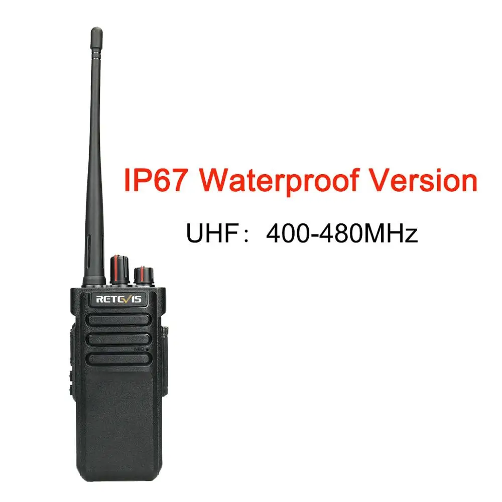 Waterproof UHF 2 шт. RETEVIS RT29 Walkie Talkie 10 Вт UHF(или VHF) IP67 Водонепроницаемый VOX CTCSS/DCS удобный двухстороннее радио Comunicador трансивер - Цвет: Waterproof UHF
