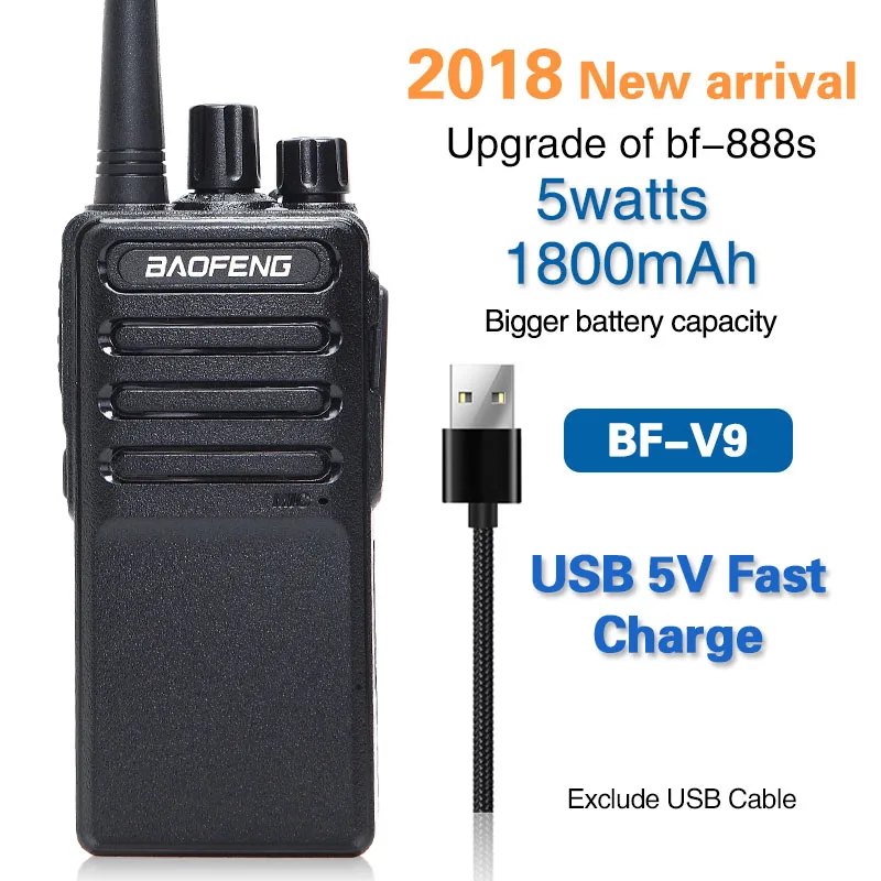 

Портативная рация Baofeng с быстрой зарядкой, USB, 5 В, УВЧ, 400-470 МГц