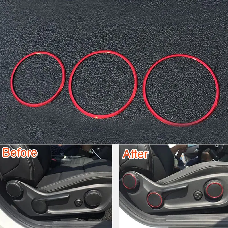 

Автомобильный интерьер 3 шт./компл. сиденье из алюминиевого сплава Adjustive кнопка включения украшение рамка Крышка кольцо подходит для Benz GLA200 ...