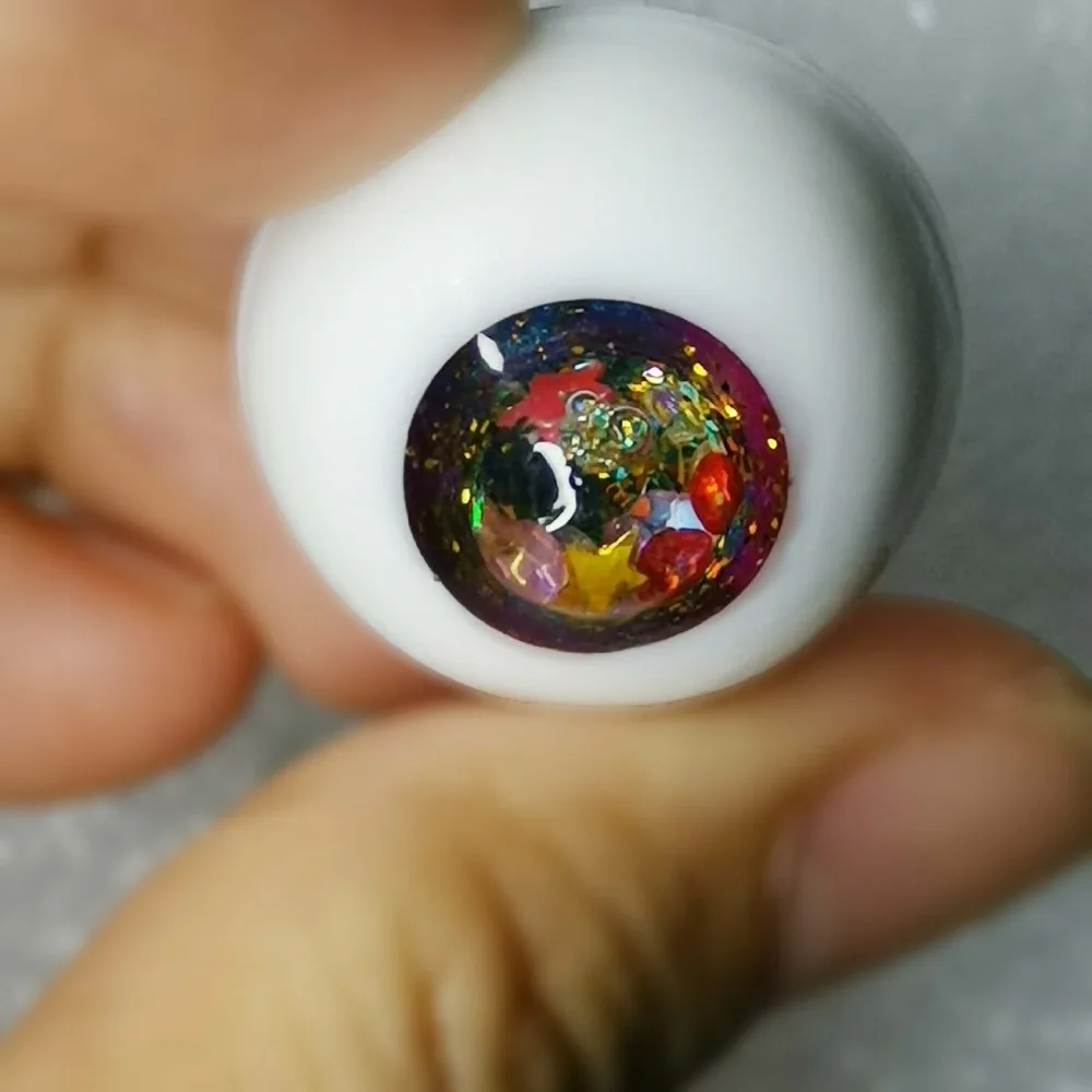УФ Смола Красный Galaxy жемчужный блеск выдутый песок подвижные BJD глаза для 1/3 SD MSD
