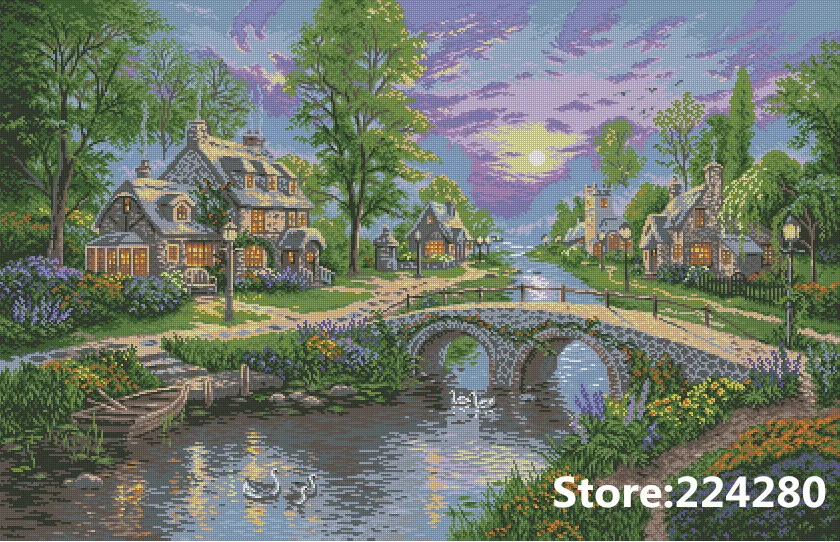 Рукоделие для вышивки Набор крестиком 14 карат набор с фиолетовым цветочным