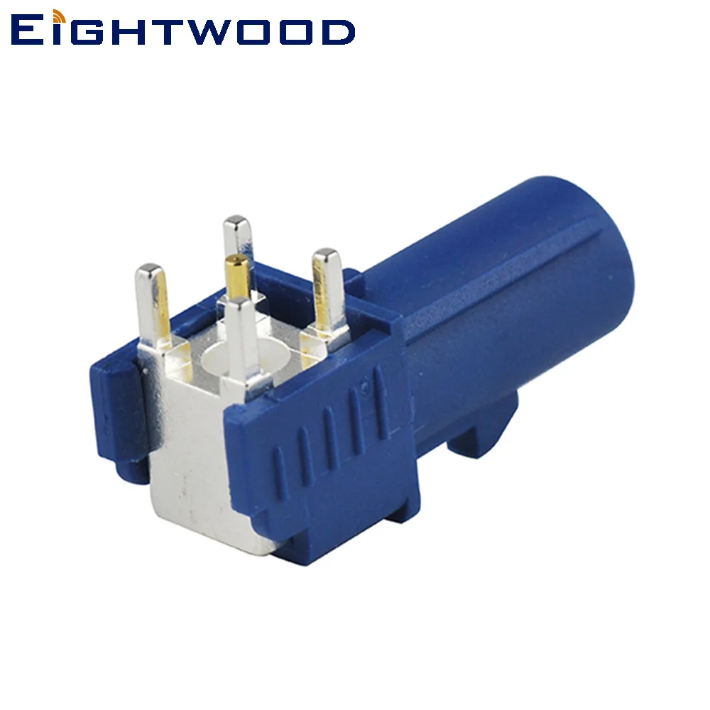 

Eightwood 5 PCS Fakra C SMB Plug PCB Mount RF Connector Blue for Car GPS Telematics or Navigation Antenna Reciever JVC Pioneer