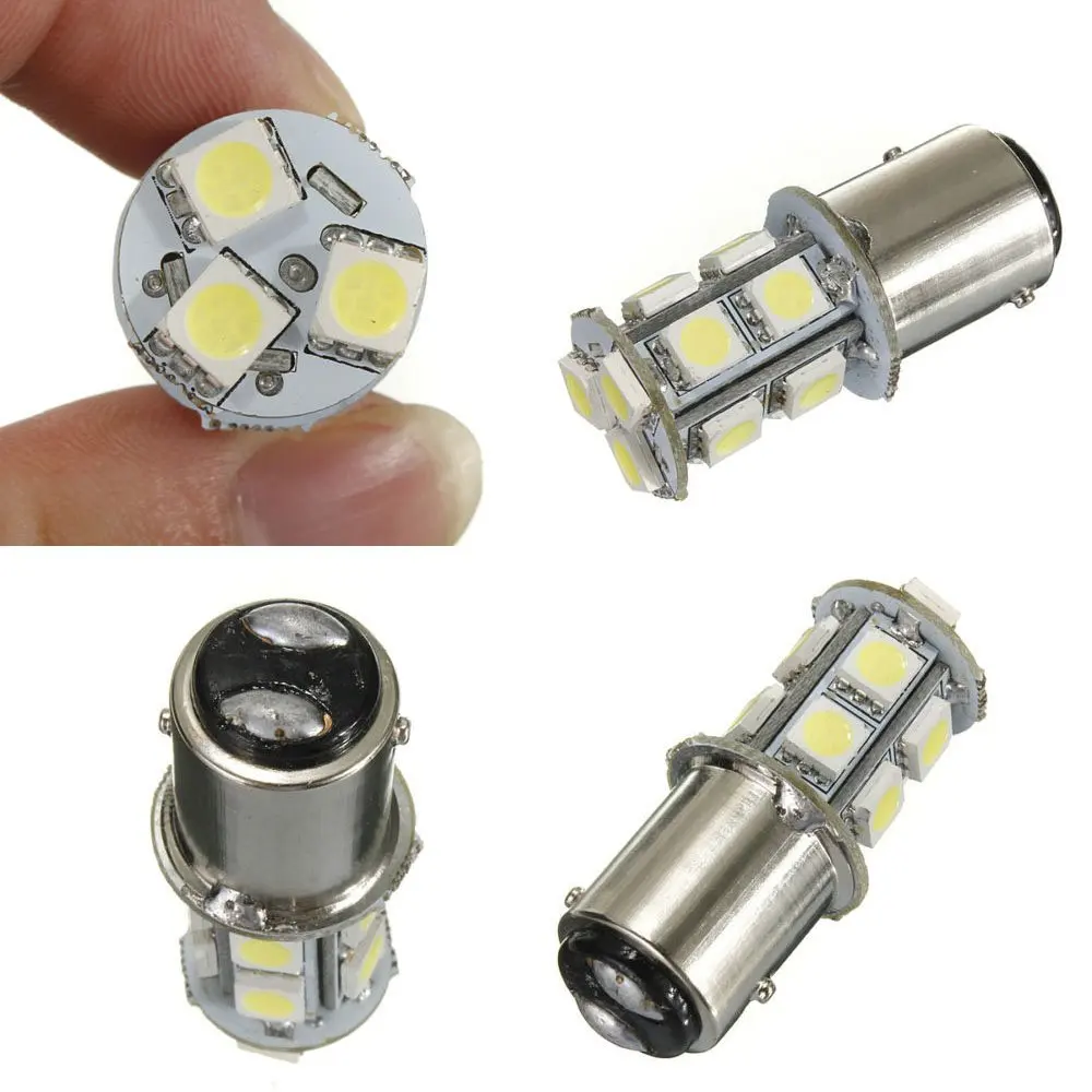 100 шт. Автомобильные светодиодные лампы 12 В 1156 1157 BAY15D P21/5 Вт 13 SMD 5050|Сигнальная