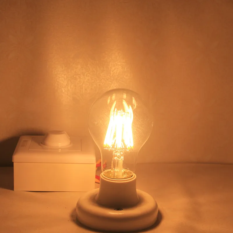 1 шт. RXR A19 A60 E26 E27 2 Вт 4 Вт 6 Вт 8 Вт 360 градусов стекло Прозрачный Edison Ретро Светодиодный светильник накаливания лампа 220В 220В AC CE