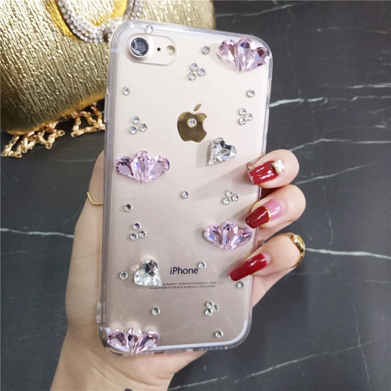 Шикарный милый чехол для телефона с 3D камнями и стразами Huawei P8 P9 P10 P20 P30 PLUS LiTE Mate10 20