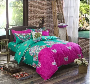 Шоколад 4 богемных/3PCS3d постельных принадлежностей Sham Boho Мандала набор пододеяльников зимняя простыня queen king Размер хлопок народный-на заказ 40 - Цвет: Шоколад