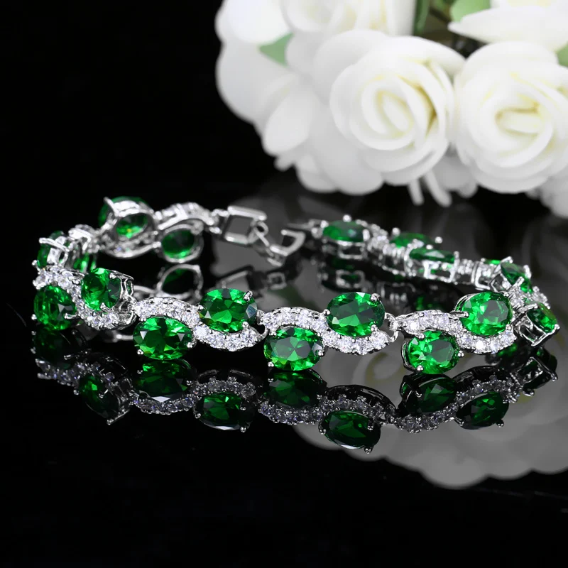 Женский браслет с фианитом CWWZircons широкий на свадьбу и вечеринку CB114|cubic zirconia