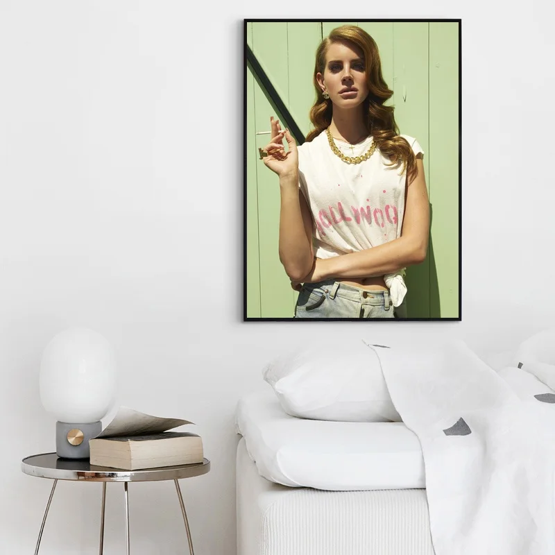Lana Del Rey Singer Music Poster Hip Hop RapPrint Band Star Wall Art Painting Room Home Decor Canvas Print | Дом и сад