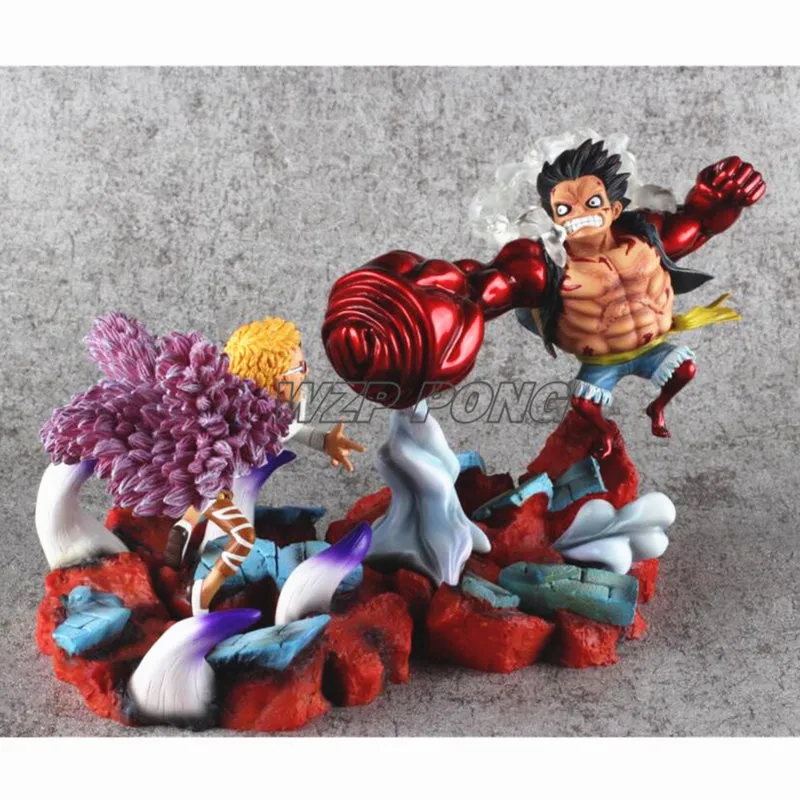 Новинка 15 см цельная фигурка Luffy Donquixote Doflamingo battle ver Модель игрушки из ПВХ