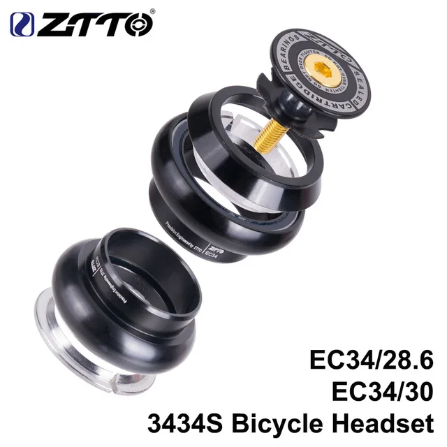 Ztto MTB дорожный велосипед рулевая колонка беспроводная гарнитура 34 мм EC34 CNC 1-1/8 28,6 прямая трубка вилка 34 беспроводная гарнитура 3434 S