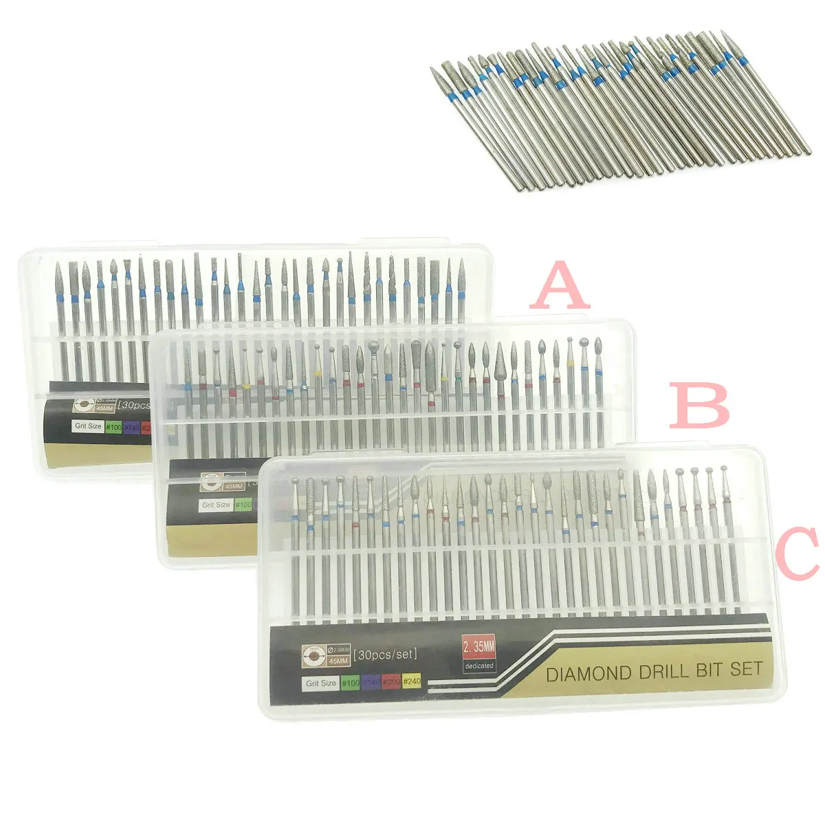 30 шт./компл. стоматологическое HP алмазное сверло для ногтей фреза роторный станок