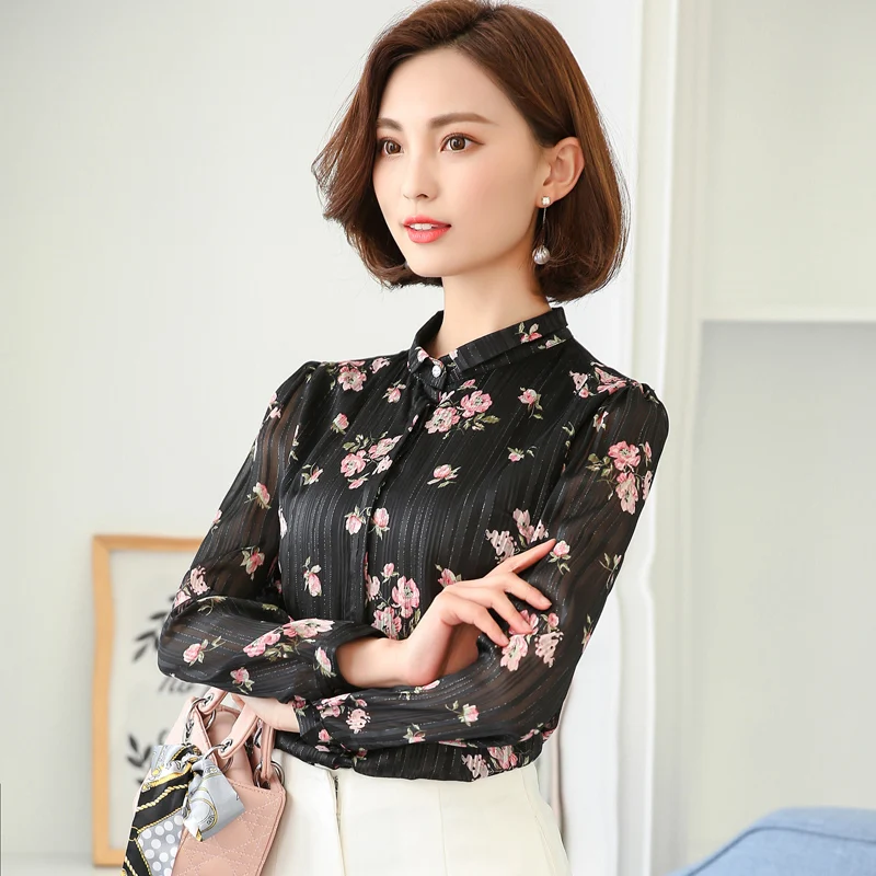 BIBOYAMALL Для женщин s Топы и блузки Плюс Размеры 3XL с длинным рукавом Blusas Mujer De Moda 2018