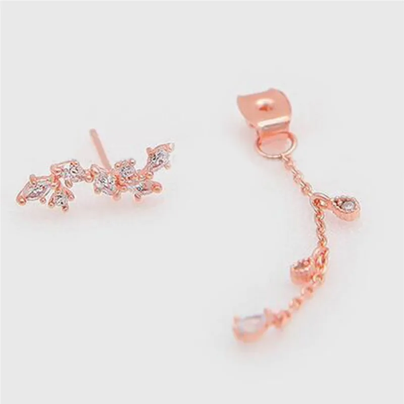 Серьги подвески PINKSEE с изящными цветами кисточками и кристаллами модные
