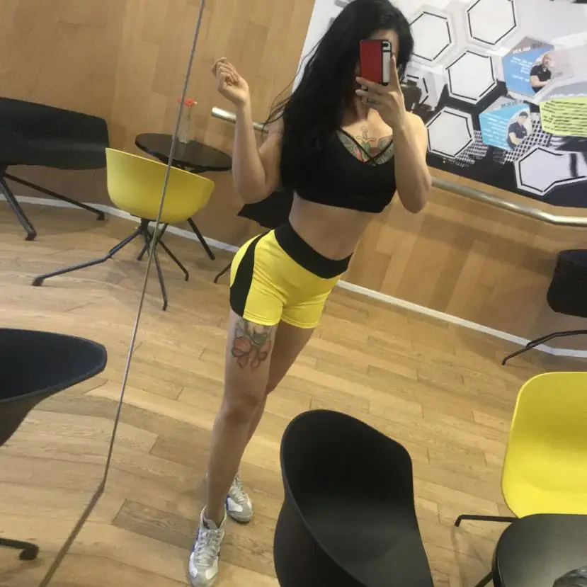 Женские спортивные шорты FishSunDay однотонные облегающие для йоги 0706 | Спорт и