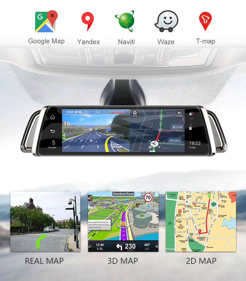 4G Android ADAS Автомобильный видеорегистратор Камера поток медиа зеркало заднего вида 10 дюймов WiFi gps автомобильная камера цифровой видеорегистратор Регистратор