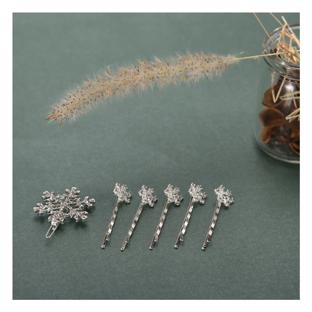 Заколка для волос Стразы Шпилька-Снежинка заколка (5 шт + 1 белая) - купить по