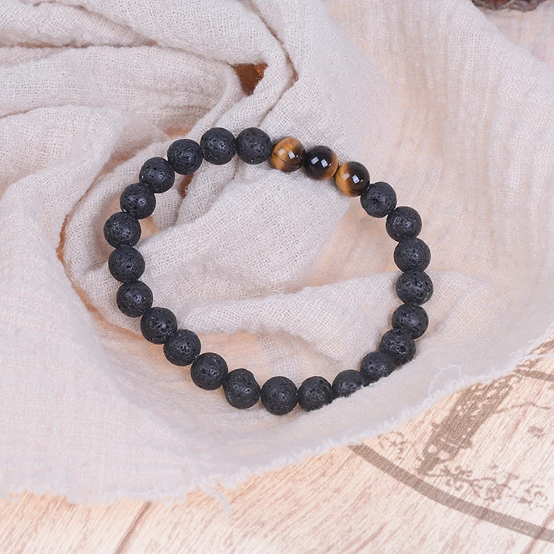 Лидер продаж 2021 браслет из бусин с диффузором эфирных масел лавовый камень