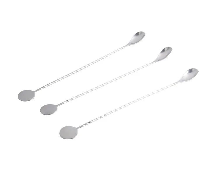 Нержавеющая сталь Коктейльная ложка для смешивания длинный спиральный узор