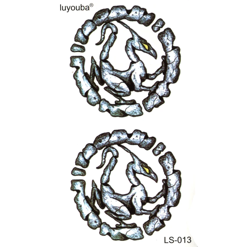 Водостойкие временные татуировки с логотипом ископаемого динозавра мужские