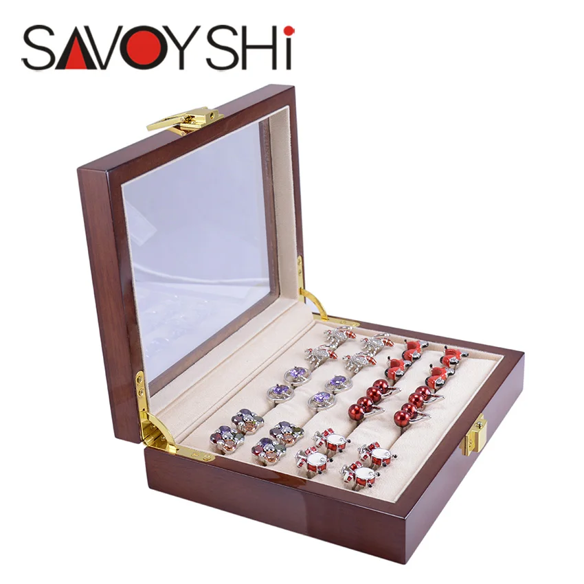 Бижутерия SAVOYSHI роскошная стеклянная коробка для хранения 12 пар вместительная