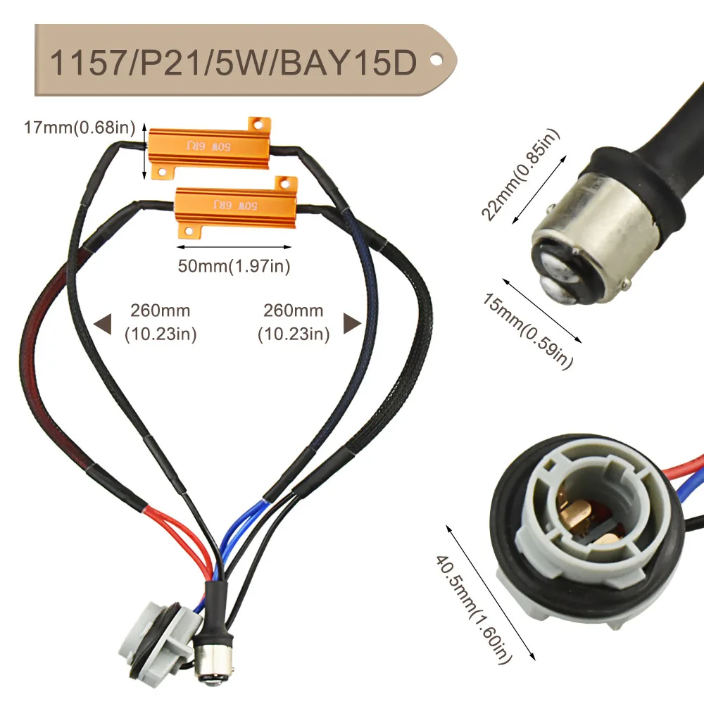Canbus Error Free BA15S 1156 1157 3157 7443 7440 нагрузочный резистор для Светодиодный светильник Предупреждение декодер компенсатора автомобильный светильник s Аксессуары