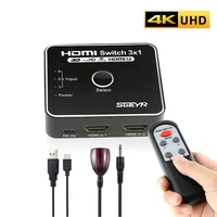 hdmi switch 4k with remote 3 port 3x1 manual hdmi switcher hub support 4k30hz for ps4ps3 xbox laptop tv box