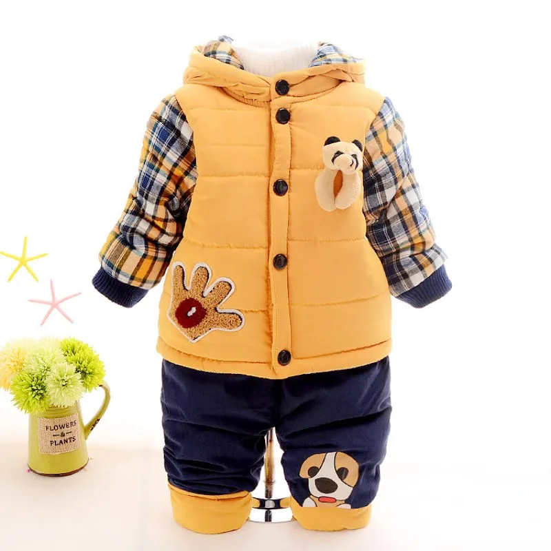 New 2017 Baby boys winter clothing suit set warm down jacket+pants long sleeve coat kis fashion clothes 12M-3years |