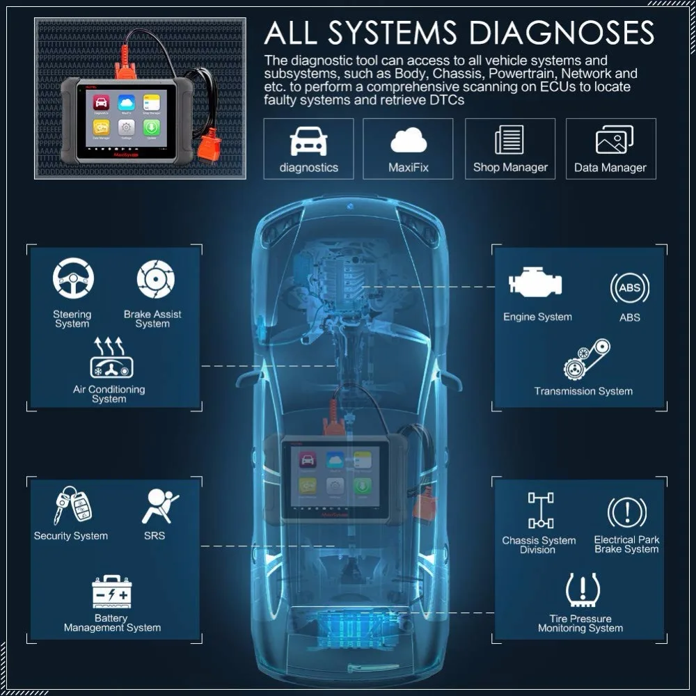 Autel MaxiSys MS906 Автомобильная диагностика Полной Системы MS 906 сканер мощнее, чем MaxiDAS DS708 онлайн-обновление