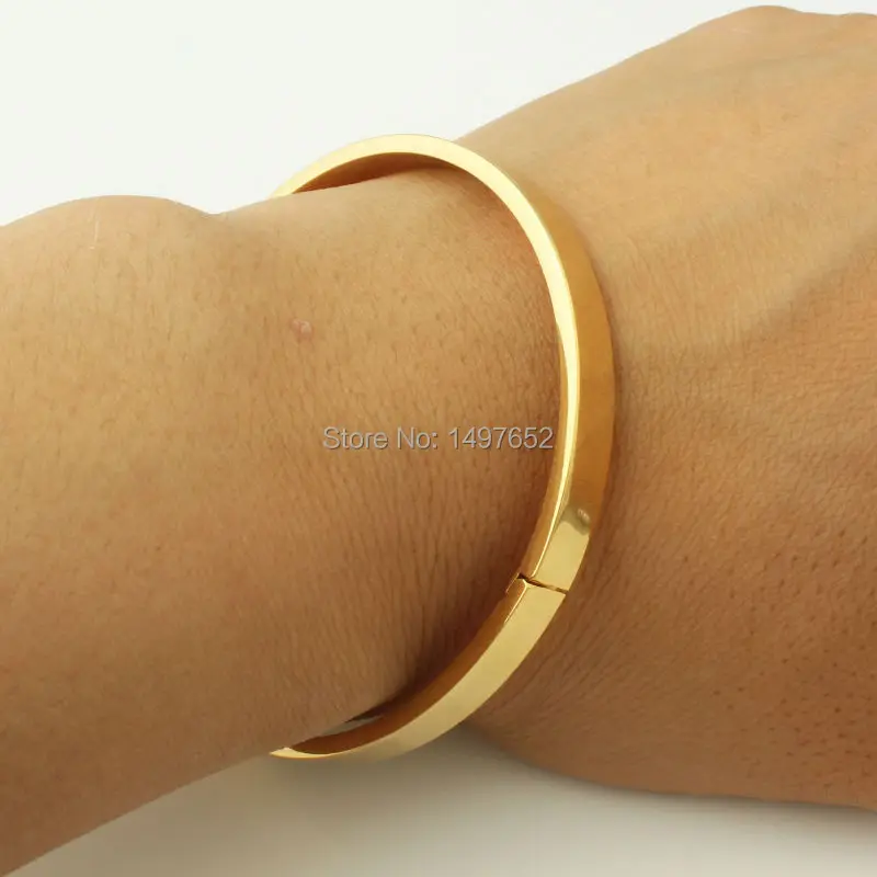 Мода Дубай золото Bangle18k Золото Цвет широкий 6 мм браслеты/браслеты