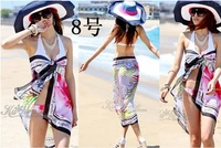 2012 hottest sale womens sheer ribbon sarong bikini cover-ups swimwear beach scarf wrap Pareo Dress 20pcslot