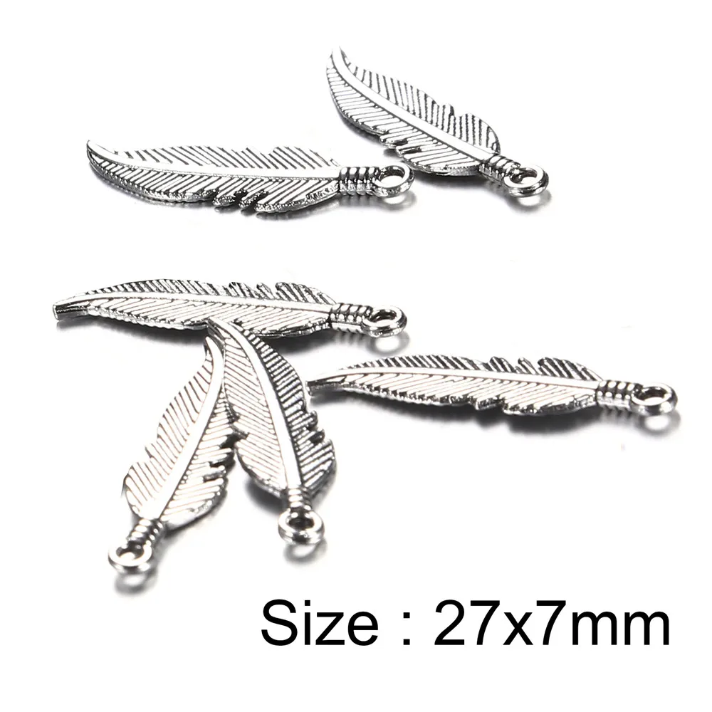Подвески из нержавеющей стали в виде перьев для изготовления ювелирных изделий