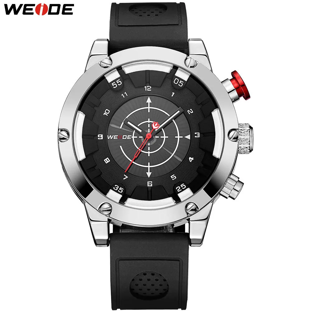 Silvery Black Новинка, Брендовые мужские часы WEIDE, спортивные часы, мужские, для улицы, задний светильник, аналоговый lcd цифровой дисплей, кварцевые, силиконовый ремешок, пряжка - Цвет: Silvery Black