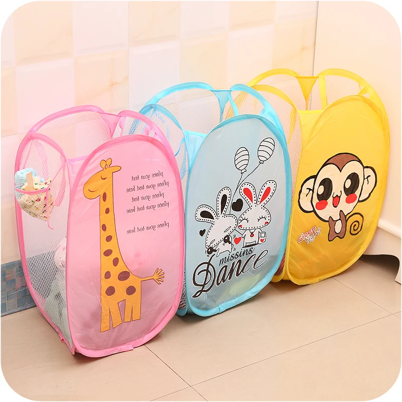 7 цветов складная корзина для белья мультяшная хранения стоячее ведро игрушек и