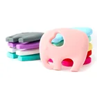 1 шт. 80 мм силиконовые бусины для грызунов в форме слона для детского жевания сделай сам цепочка для жевания Подвеска для пустышки из пищевого силикона без БФА