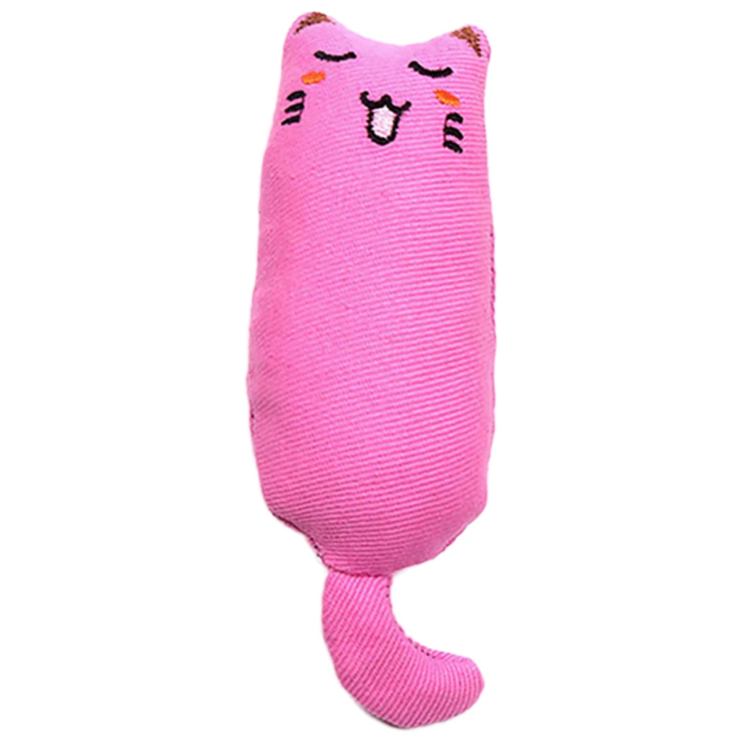 Pink Игрушки для кошек 1 шт., милые мини-игрушки для домашних животных, плюшевые игрушки, когти для укуса большого пальца, кошки, мяты, скребок, зубы, шлифовка кошачьей мяты, игрушки для домашних животных, интерактивные материалы - Цвет: Pink