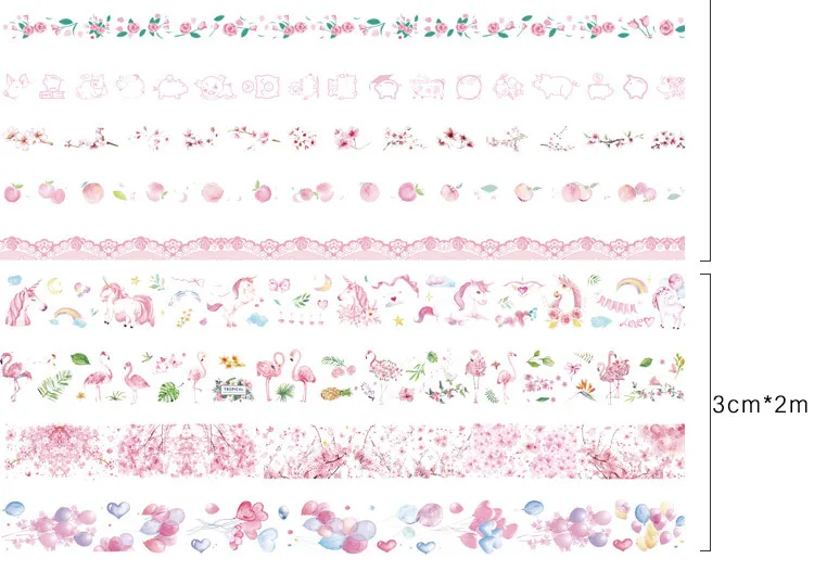 20 шт. Kawaii Единорог маскирующая лента милые растения васи лента декоративная клейкая лента для детей DIY Скрапбукинг дневник Альбомы для фото