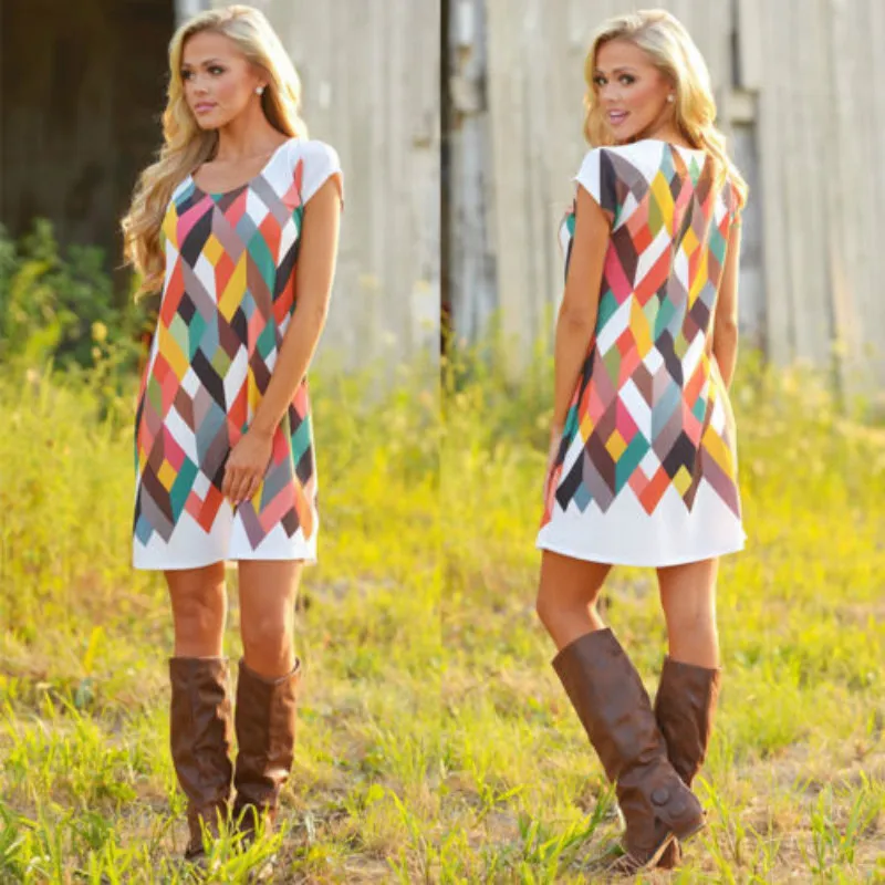 2018 сексуальные женские Летние Повседневные Вечерние пляжные платья с принтом