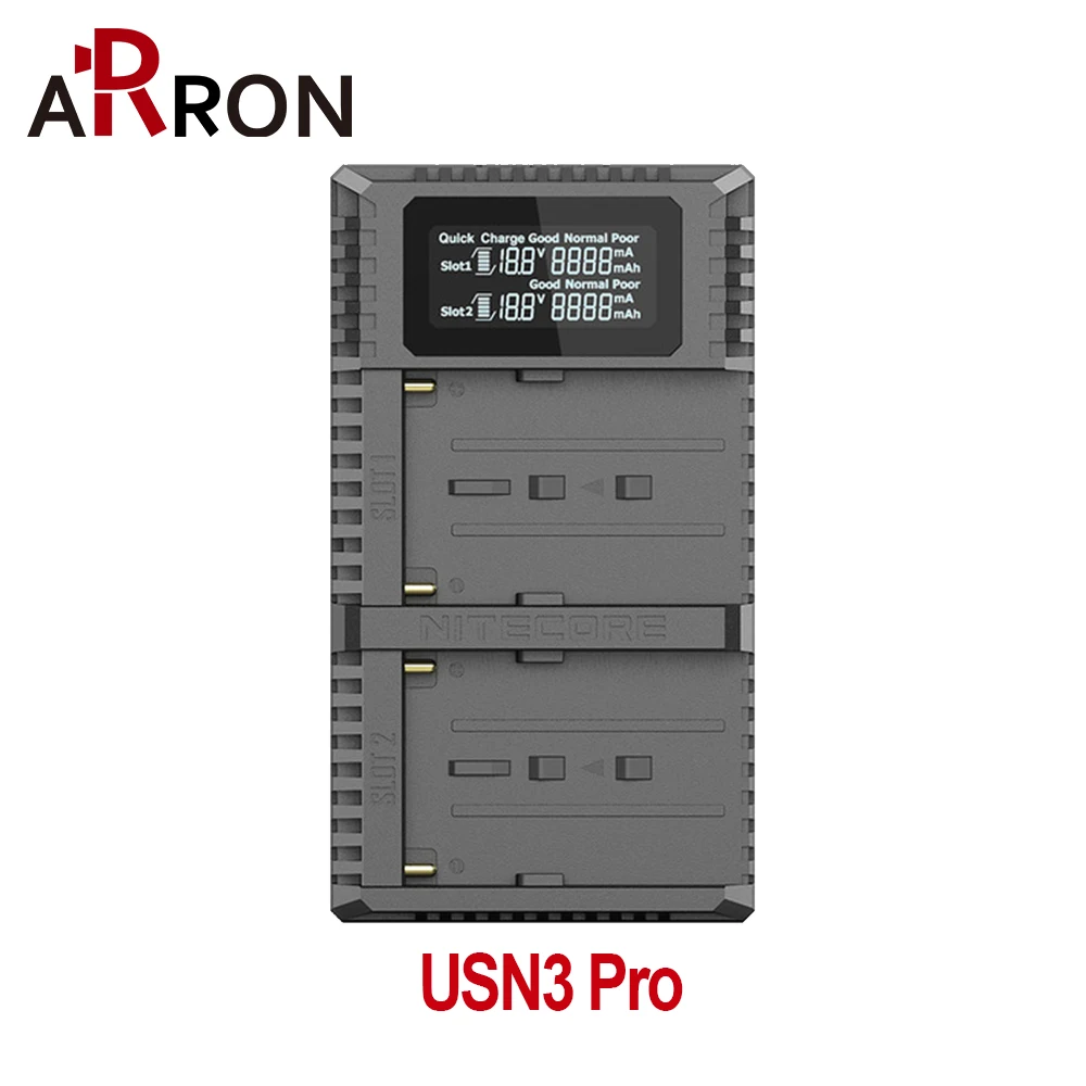 100% оригинал Nitecore USN3 Pro Dual Slot USB QC зарядное устройство для Sony NP FM500H F550 F970 F770 NPF750