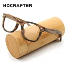 Оправа для очков HDCRAFTER, квадратная деревянная оправа с прозрачными линзами, для коррекции близорукости, в стиле ретро