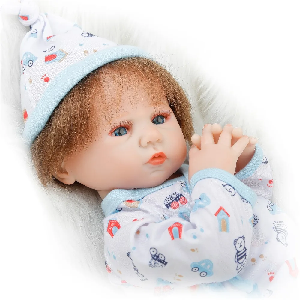 SanyDoll 20 дюймов 50 см силиконовые куклы для новорожденных Реалистичная кукла синее