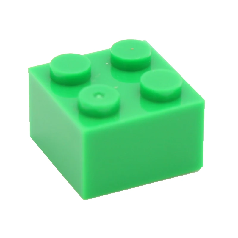 green Строительные блоки Moc Brick 2x2 3003 DIY, Обучающие творческие основы, классические наборы, совместимые сборные частицы, игрушки для детей - Цвет: green