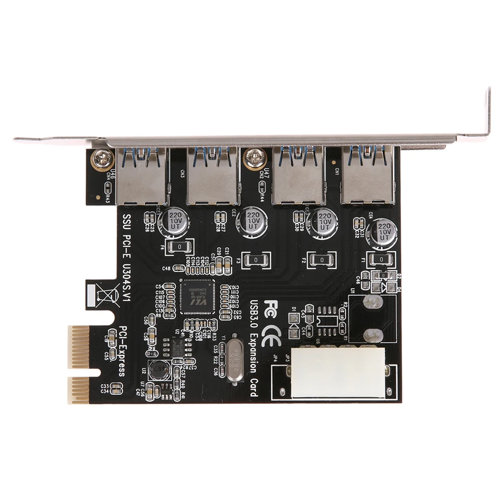 Usb 3 0 pci карта расширения 4 порта PCI E к USB3.0 компьютерная pcie usb адаптер с контактным