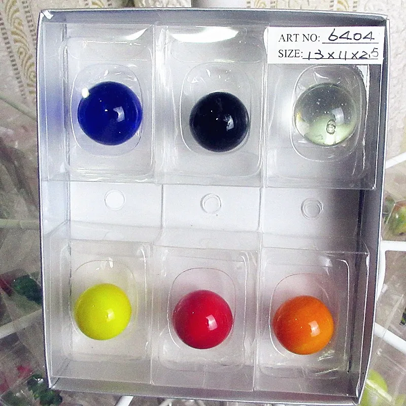 6 шт. разноцветных прозрачных стеклянных шариков модель маленькой скульптуры