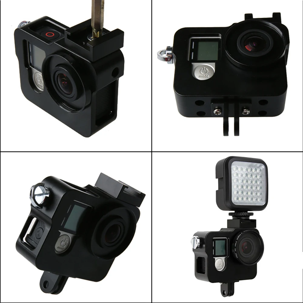 Многофункциональный алюминиевый защитный чехол рамка для камеры GoPro Hero 4 Black с УФ