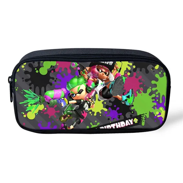 As picture THIKIN Splatoon 2 дети пенал для женщин мультфильм макияж сумки аниме косметички большой емкости школьные канцелярские принадлежности - Цвет: As picture