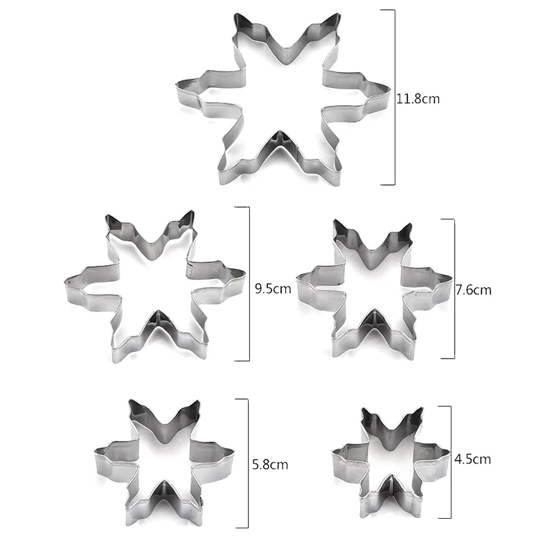 5 шт./компл. Рождество в форме снежинки для печенья ножи тортов выпечки прессформы